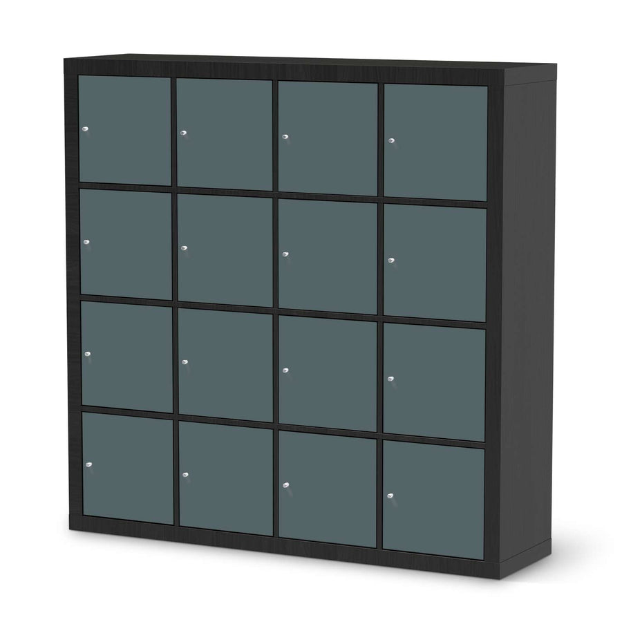 Möbelfolie Blaugrau Light - IKEA Kallax Regal 16 Türen - schwarz