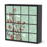 Möbelfolie Blütenzauber - IKEA Kallax Regal 16 Türen - schwarz