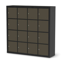 Möbelfolie Braungrau Dark - IKEA Kallax Regal 16 Türen - schwarz