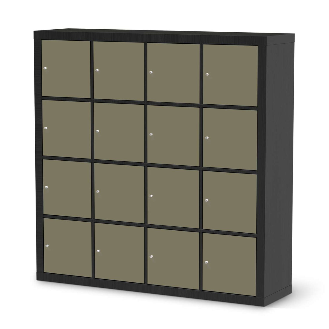 Möbelfolie Braungrau Light - IKEA Kallax Regal 16 Türen - schwarz