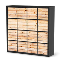 Möbelfolie Bright Planks - IKEA Kallax Regal 16 Türen - schwarz