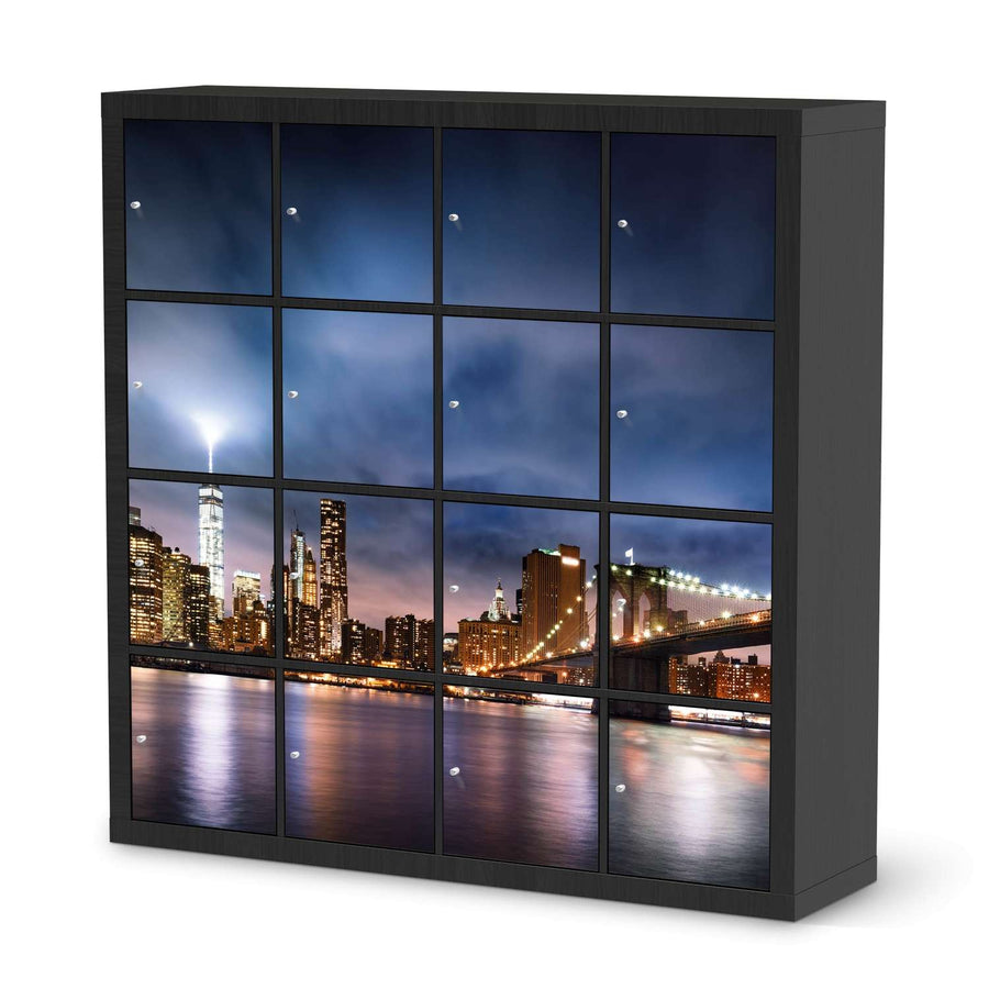 Möbelfolie Brooklyn Bridge - IKEA Kallax Regal 16 Türen - schwarz
