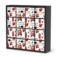 Möbelfolie Firefighter - IKEA Kallax Regal 16 Türen - schwarz