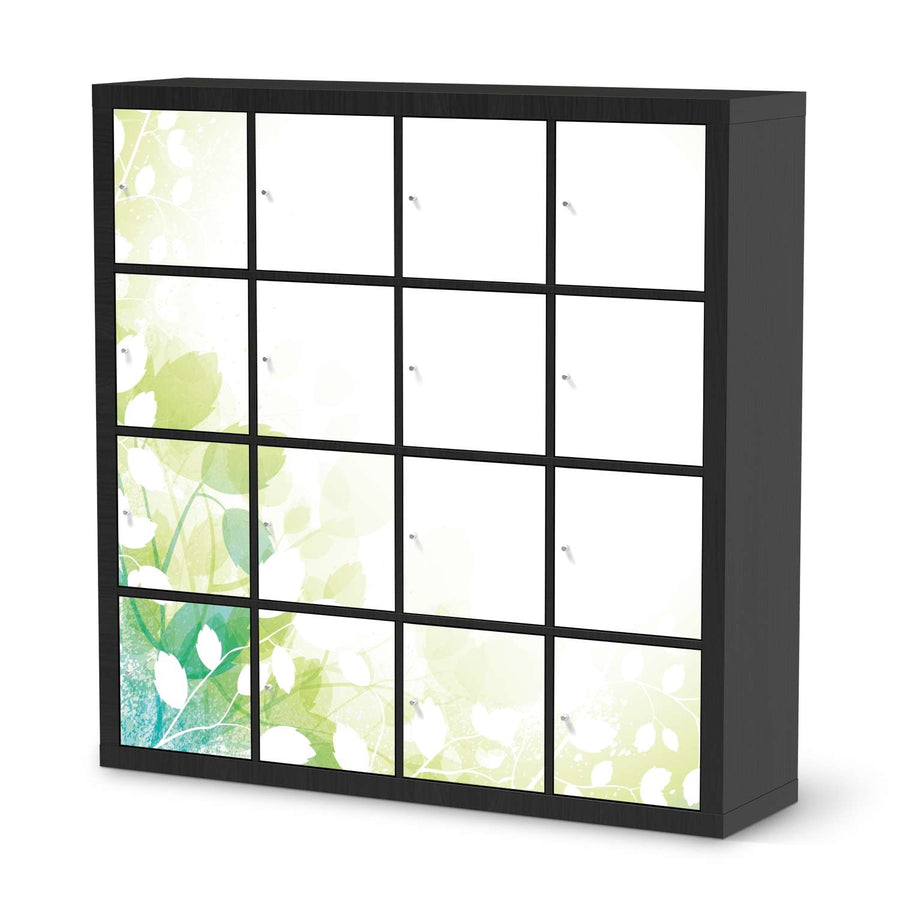Möbelfolie Flower Light - IKEA Kallax Regal 16 Türen - schwarz