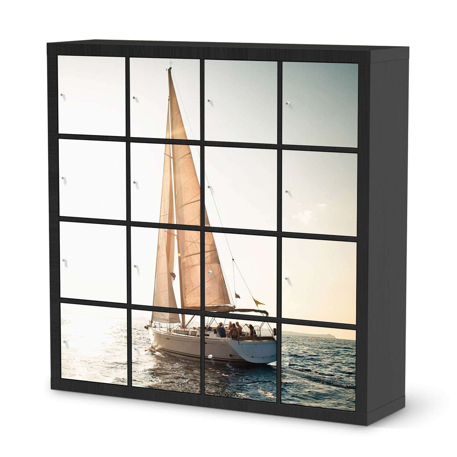 Möbelfolie Freedom - IKEA Kallax Regal 16 Türen - schwarz
