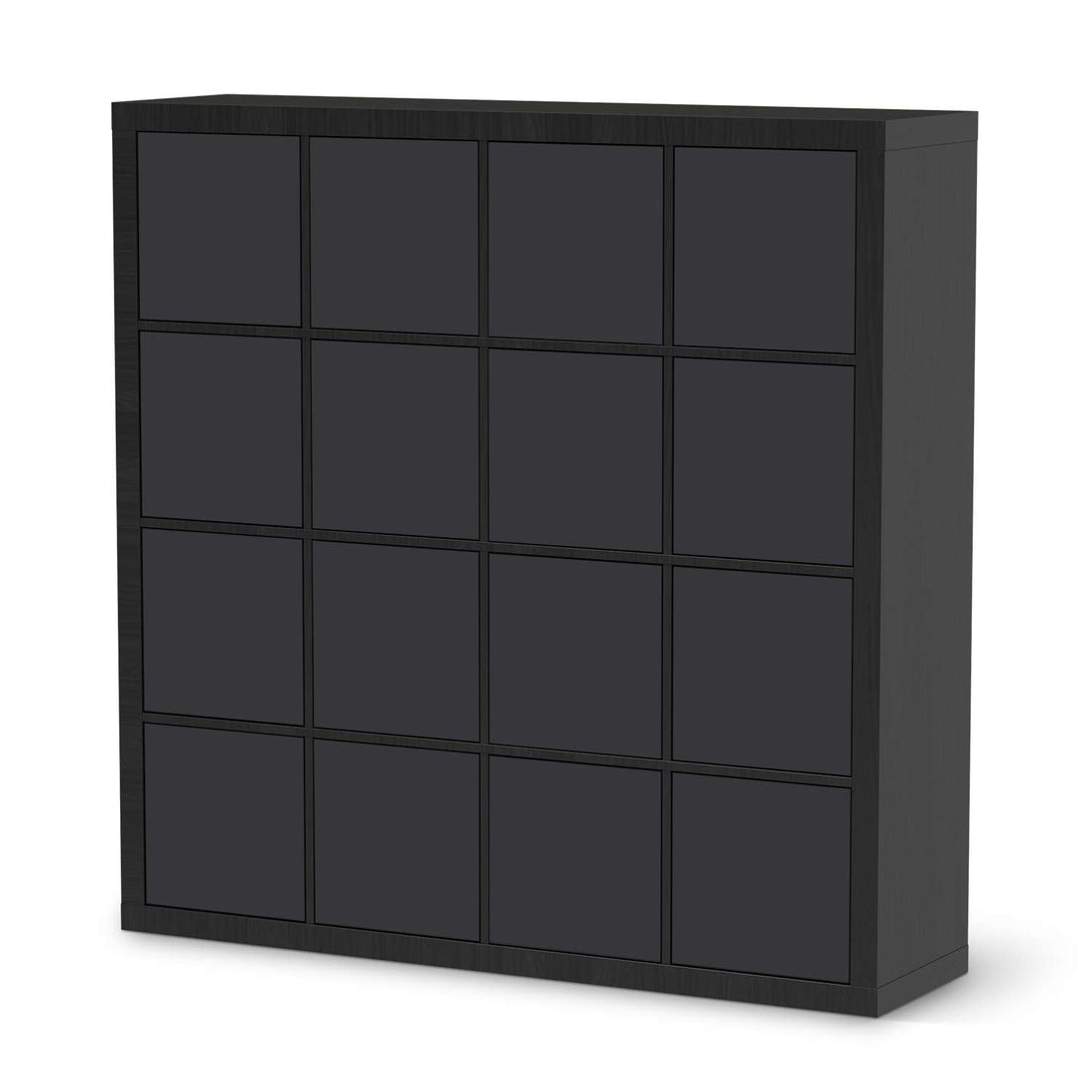 Möbelfolie Grau Dark - IKEA Kallax Regal 16 Türen - schwarz