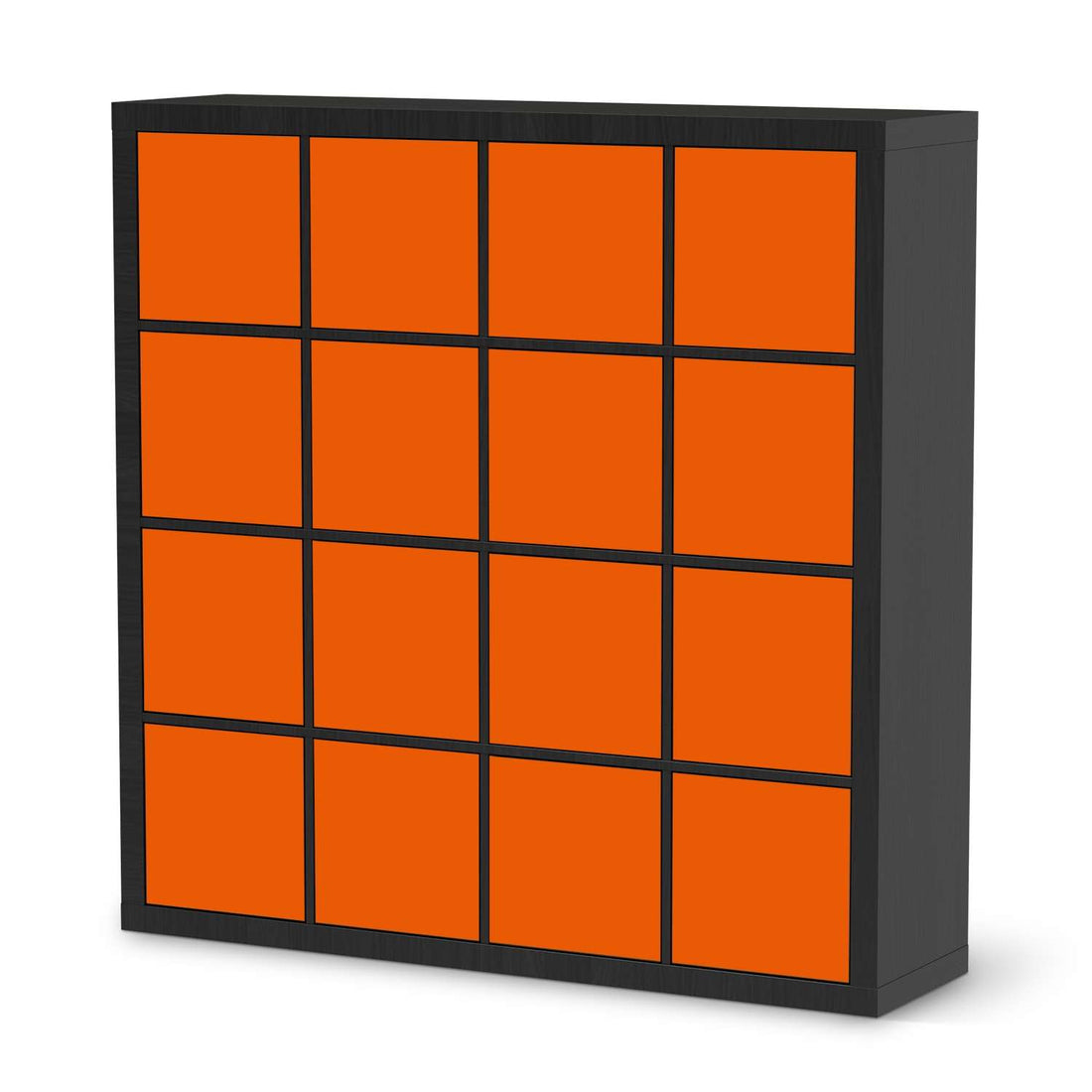 Möbelfolie Orange Dark - IKEA Kallax Regal 16 Türen - schwarz