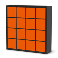 Möbelfolie Orange Dark - IKEA Kallax Regal 16 Türen - schwarz