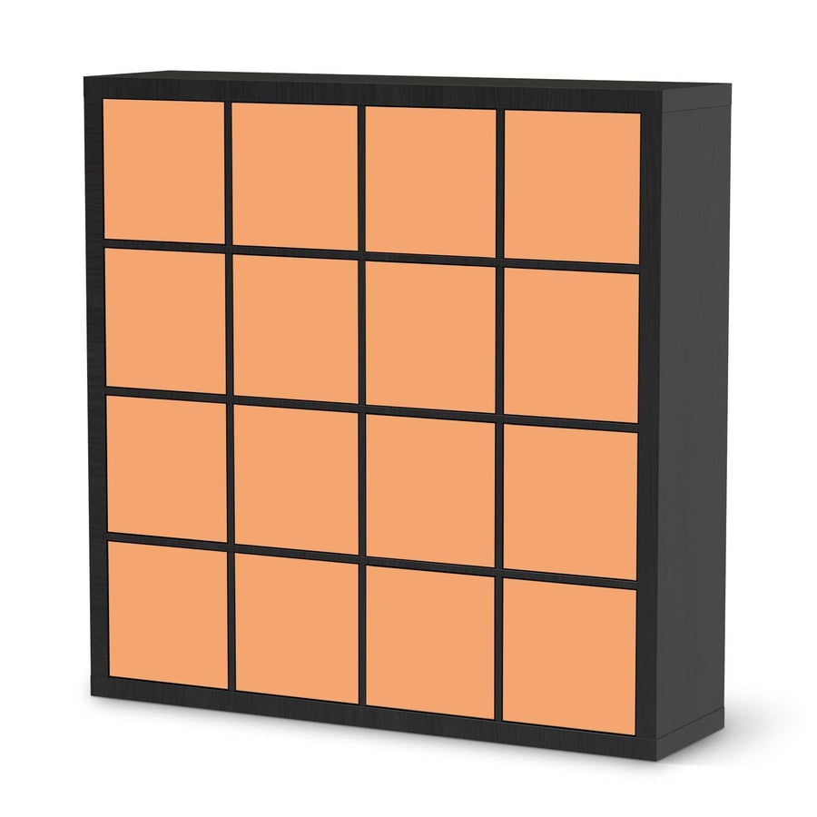 Möbelfolie Orange Light - IKEA Kallax Regal 16 Türen - schwarz