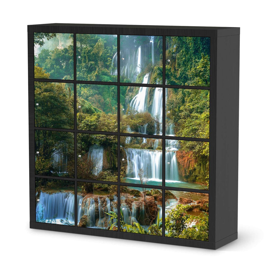 Möbelfolie Rainforest - IKEA Kallax Regal 16 Türen - schwarz