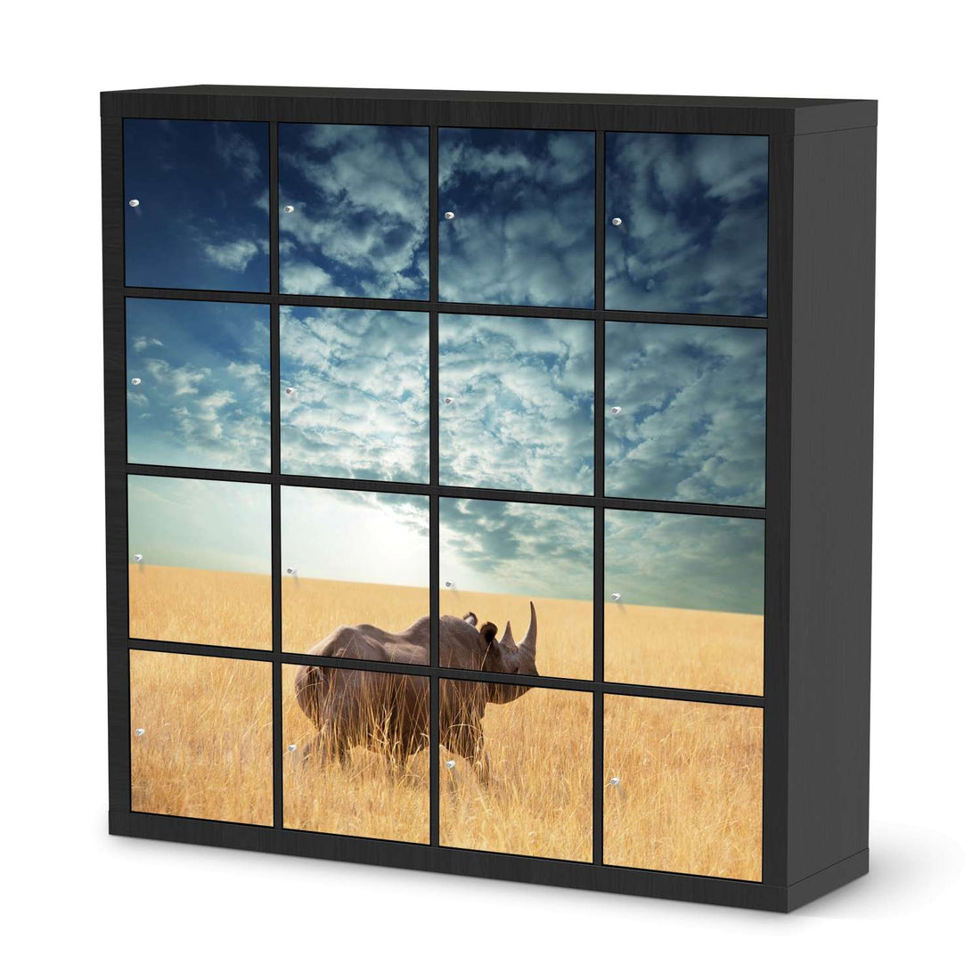 Möbelfolie Rhino - IKEA Kallax Regal 16 Türen - schwarz
