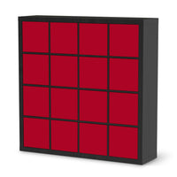 Möbelfolie Rot Dark - IKEA Kallax Regal 16 Türen - schwarz
