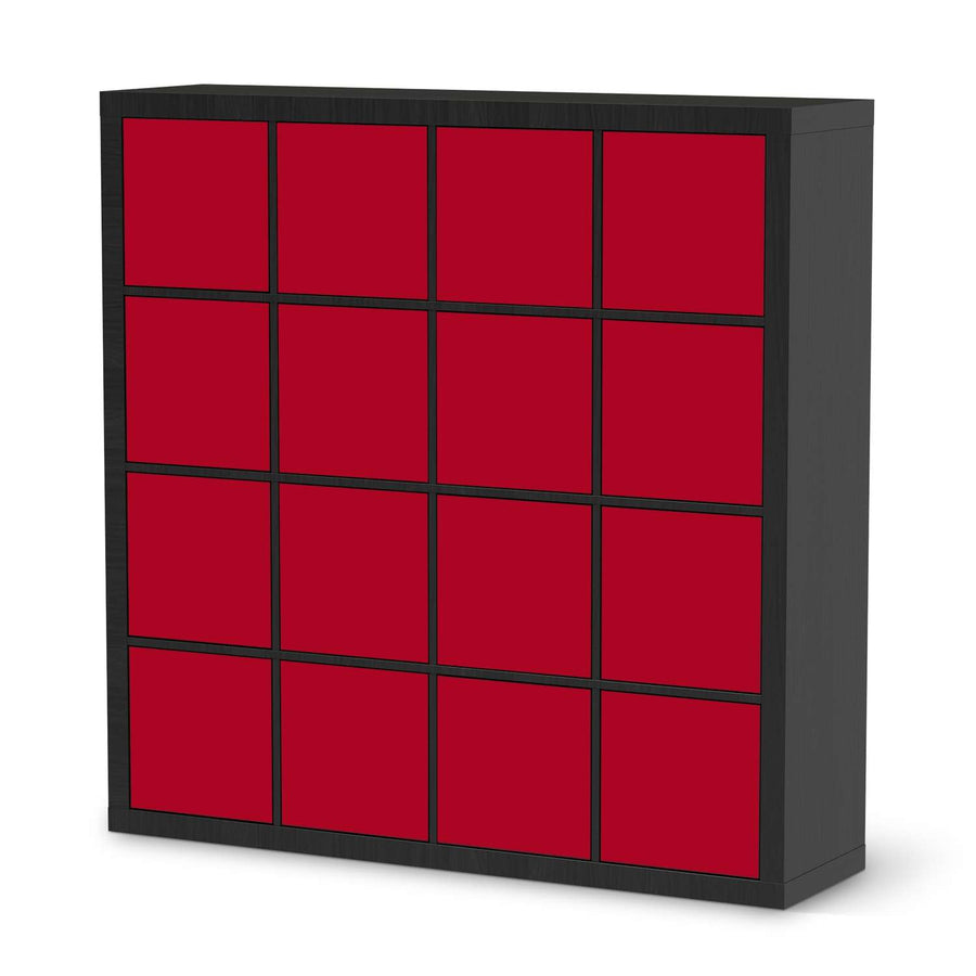 Möbelfolie Rot Dark - IKEA Kallax Regal 16 Türen - schwarz