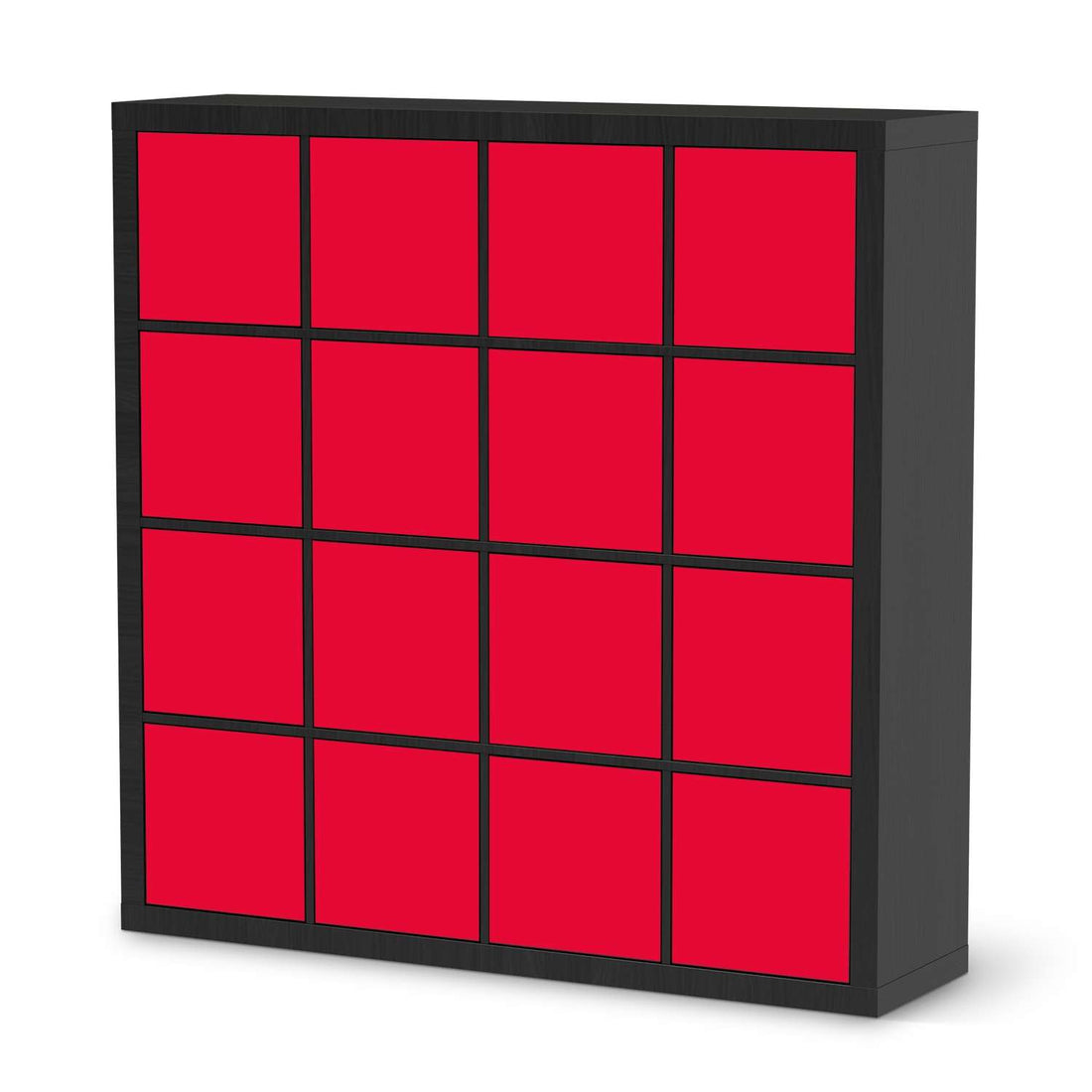 Möbelfolie Rot Light - IKEA Kallax Regal 16 Türen - schwarz