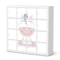 Möbelfolie Baby Unicorn - IKEA Kallax Regal 16 Türen  - weiss