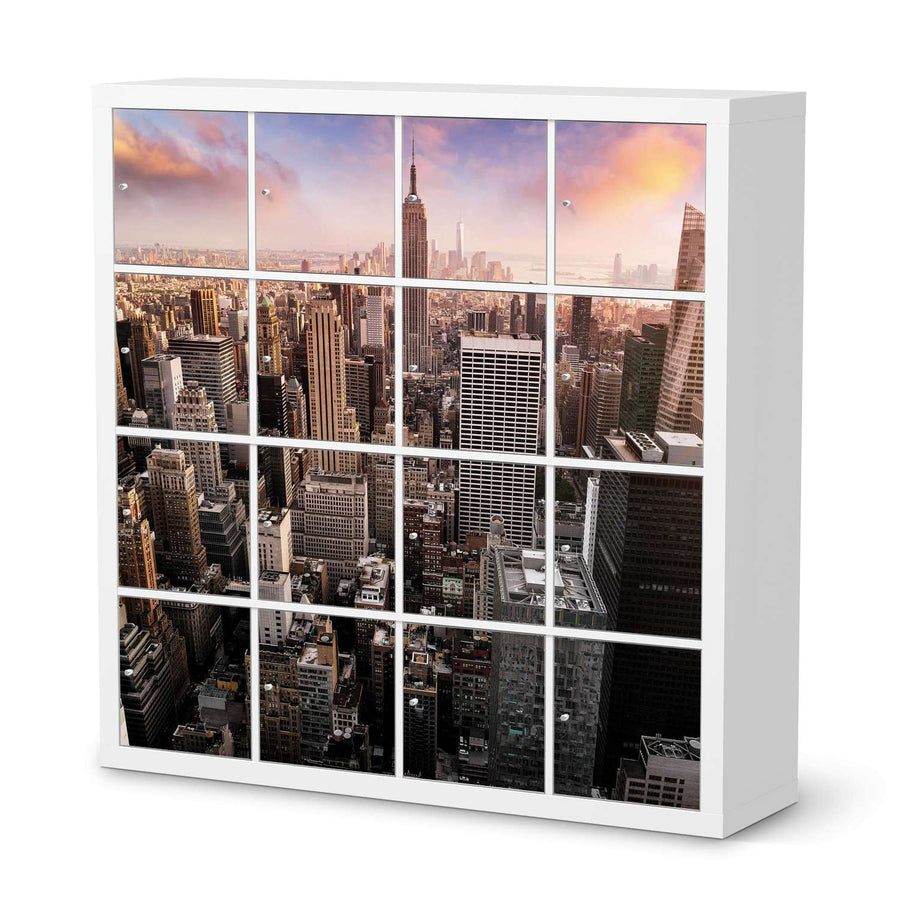 Möbelfolie Big Apple - IKEA Kallax Regal 16 Türen  - weiss