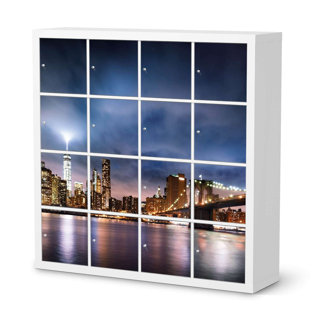 Möbelfolie Brooklyn Bridge - IKEA Kallax Regal 16 Türen  - weiss