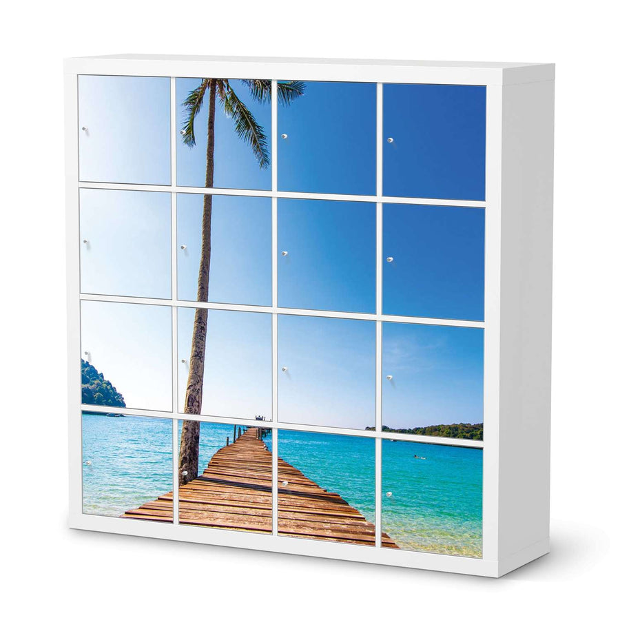 Möbelfolie Caribbean - IKEA Kallax Regal 16 Türen  - weiss