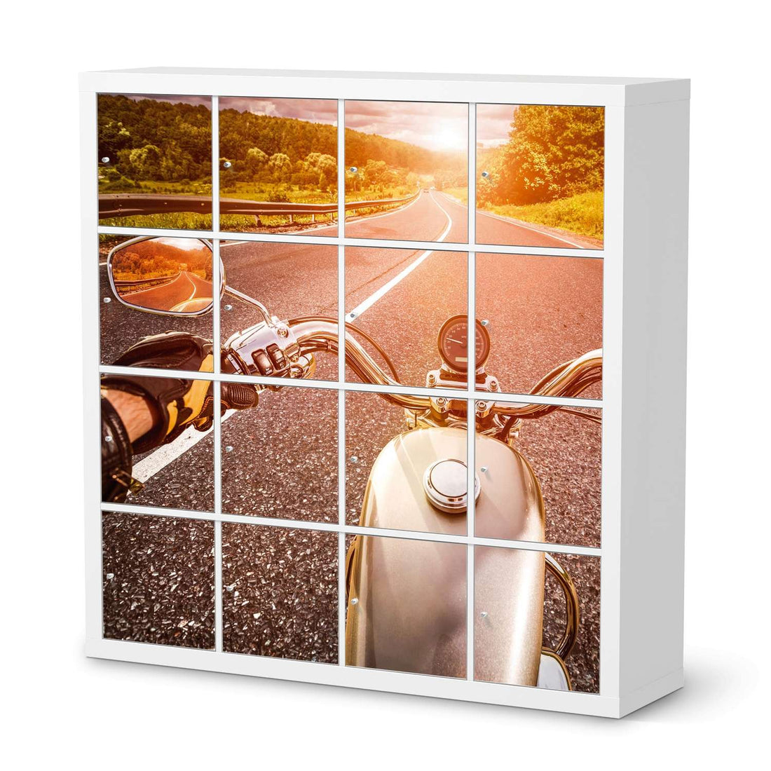 Möbelfolie Easy Rider - IKEA Kallax Regal 16 Türen  - weiss