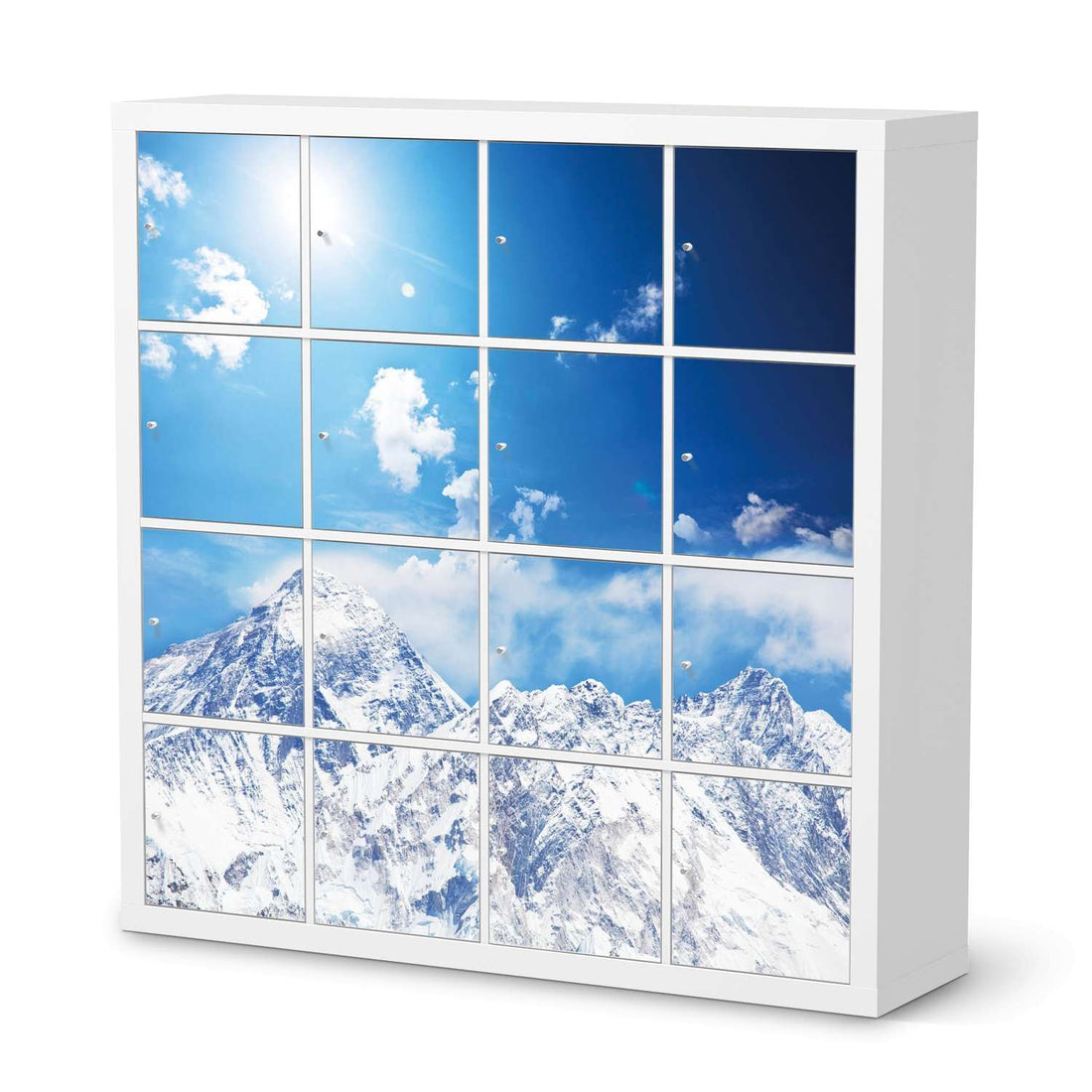 Möbelfolie Everest - IKEA Kallax Regal 16 Türen  - weiss