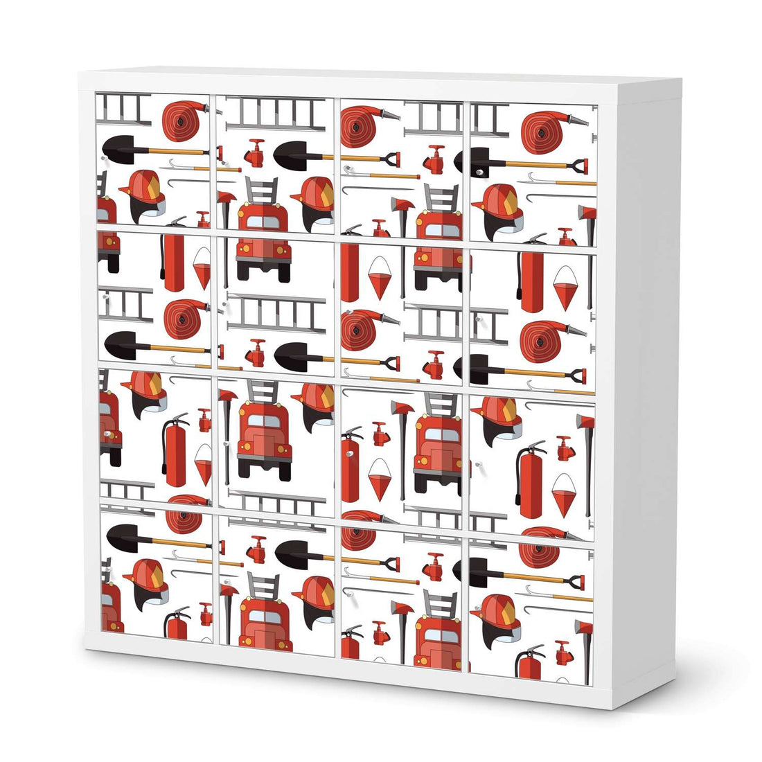 Möbelfolie Firefighter - IKEA Kallax Regal 16 Türen  - weiss