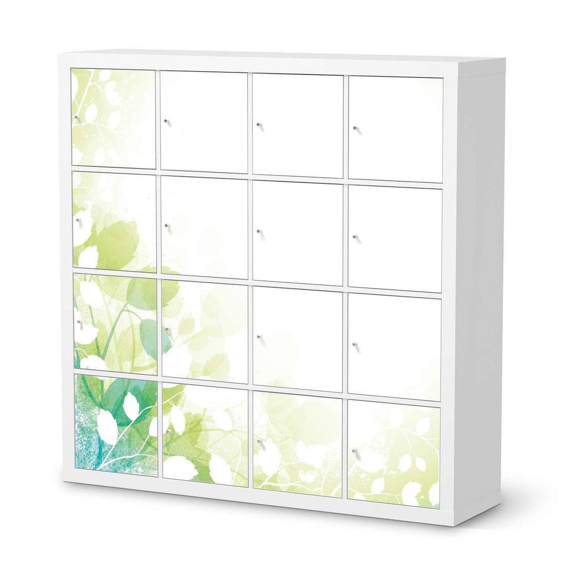 Möbelfolie Flower Light - IKEA Kallax Regal 16 Türen  - weiss