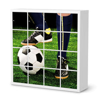 Möbelfolie Fussballstar - IKEA Kallax Regal 16 Türen  - weiss