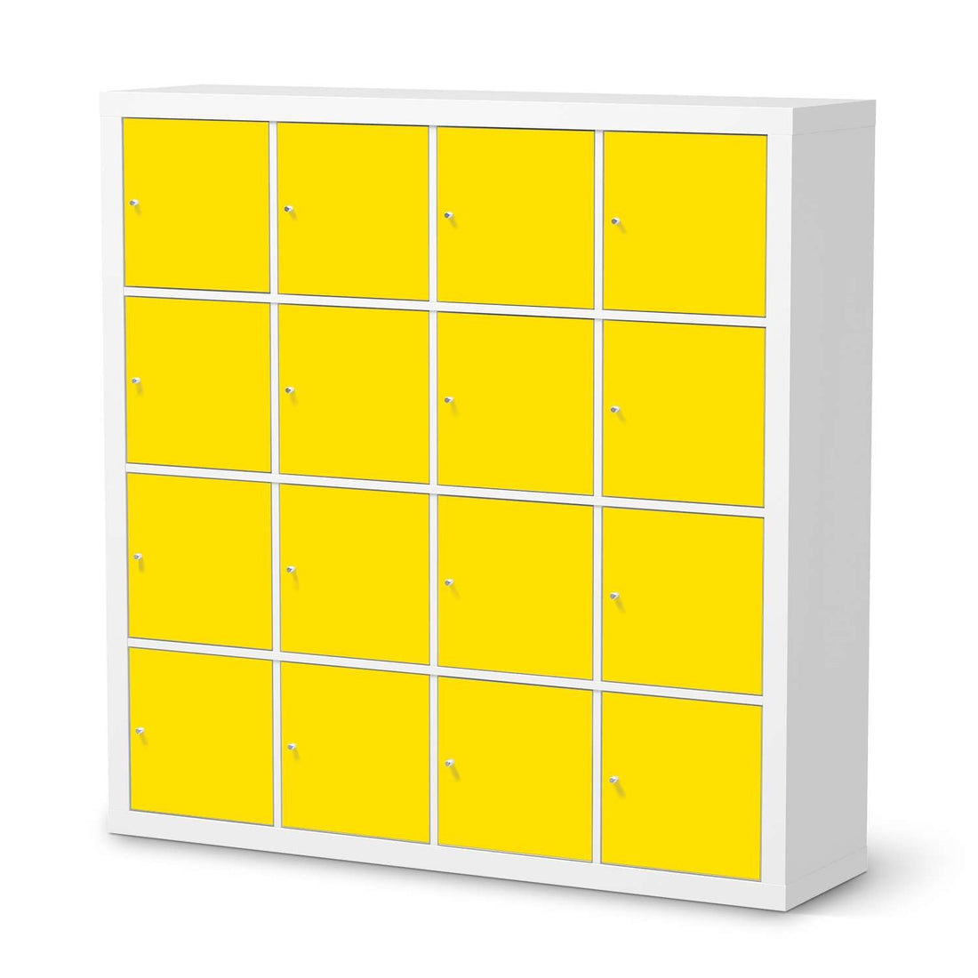 Möbelfolie Gelb Dark - IKEA Kallax Regal 16 Türen  - weiss