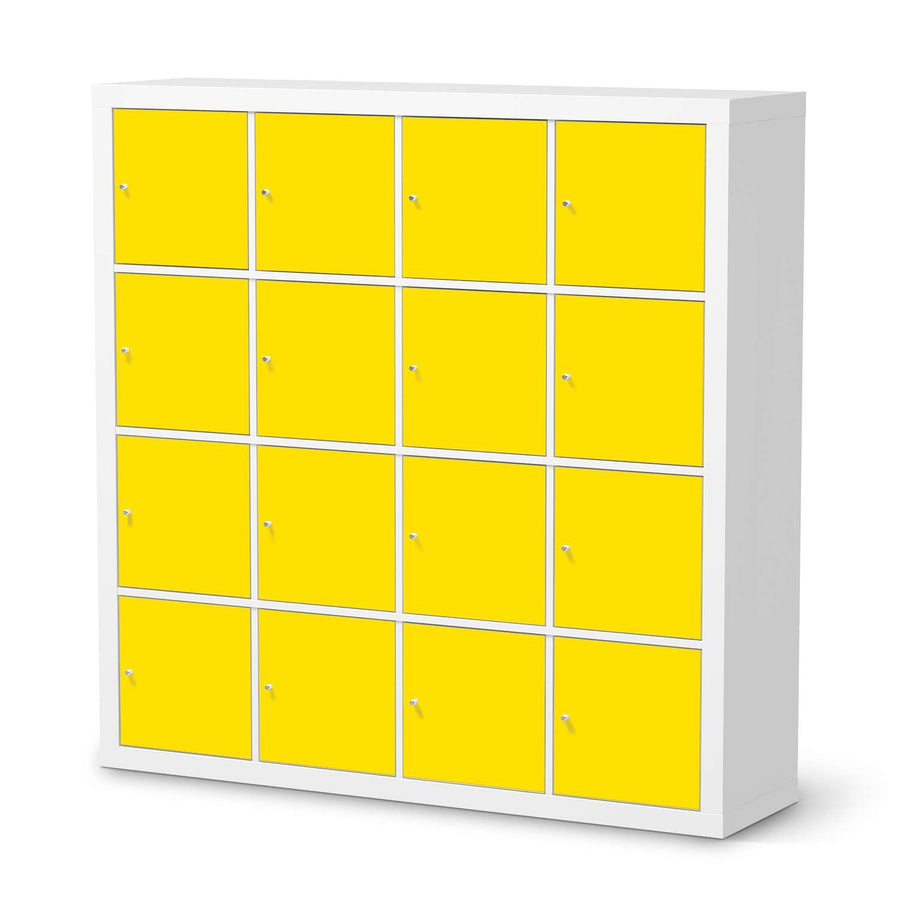 Möbelfolie Gelb Dark - IKEA Kallax Regal 16 Türen  - weiss