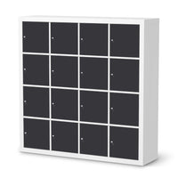 Möbelfolie Grau Dark - IKEA Kallax Regal 16 Türen  - weiss