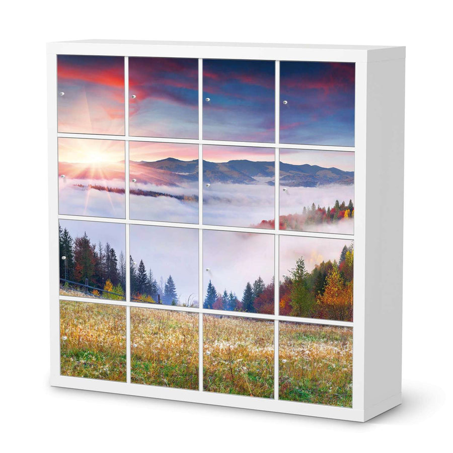 Möbelfolie Herbstwald - IKEA Kallax Regal 16 Türen  - weiss