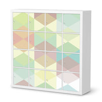 Möbelfolie Melitta Pastell Geometrie - IKEA Kallax Regal 16 Türen  - weiss