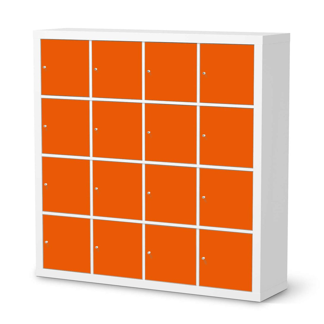 Möbelfolie Orange Dark - IKEA Kallax Regal 16 Türen  - weiss