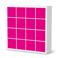 Möbelfolie Pink Dark - IKEA Kallax Regal 16 Türen  - weiss