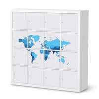 Möbelfolie Politische Weltkarte - IKEA Kallax Regal 16 Türen  - weiss