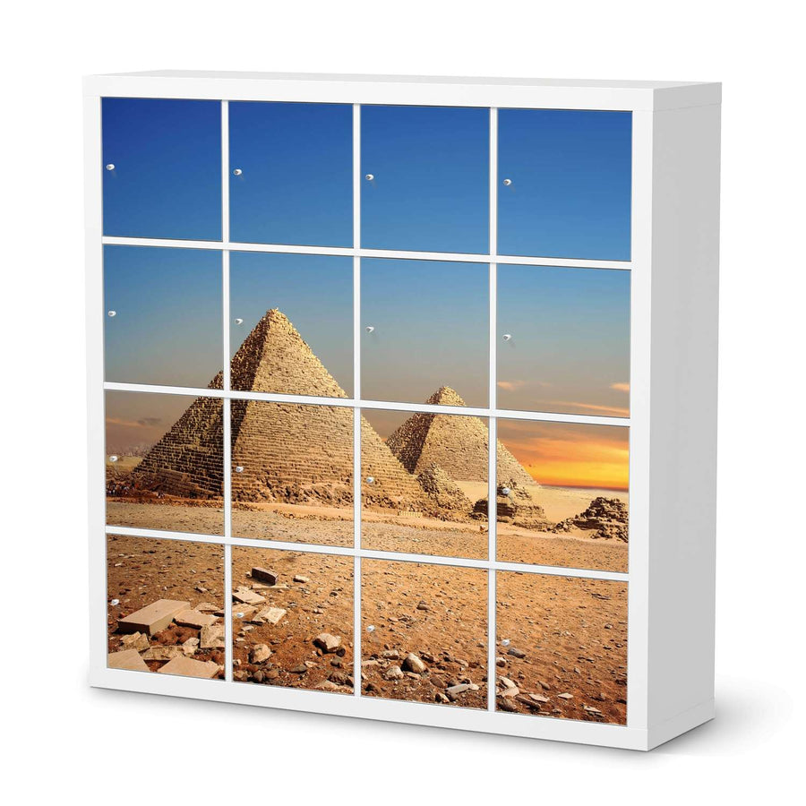 Möbelfolie Pyramids - IKEA Kallax Regal 16 Türen  - weiss