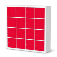Möbelfolie Rot Light - IKEA Kallax Regal 16 Türen  - weiss