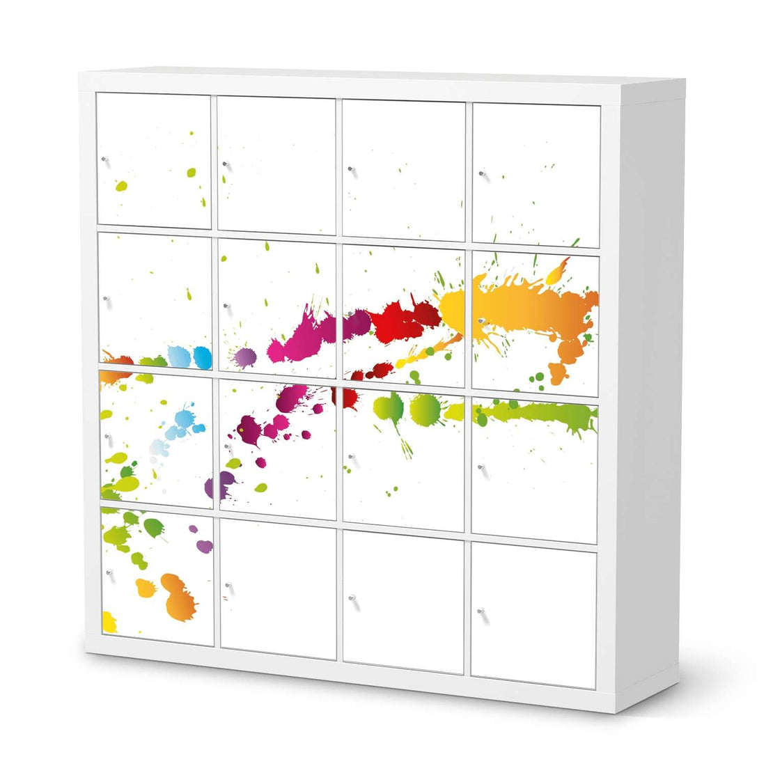 Möbelfolie Splash 2 - IKEA Kallax Regal 16 Türen  - weiss