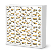 Möbelfolie Working Cars - IKEA Kallax Regal 16 Türen  - weiss