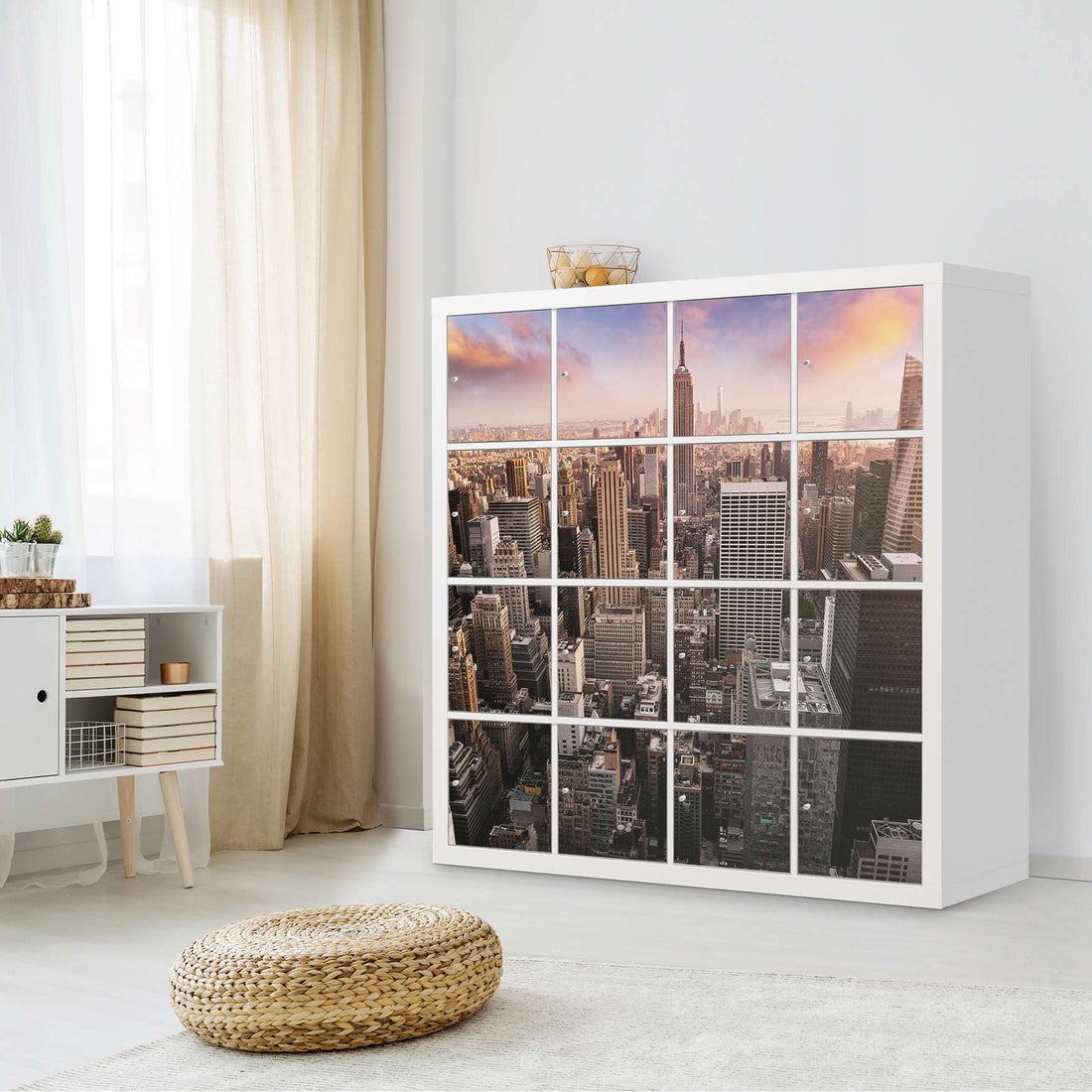Möbelfolie Big Apple - IKEA Kallax Regal 16 Türen - Wohnzimmer
