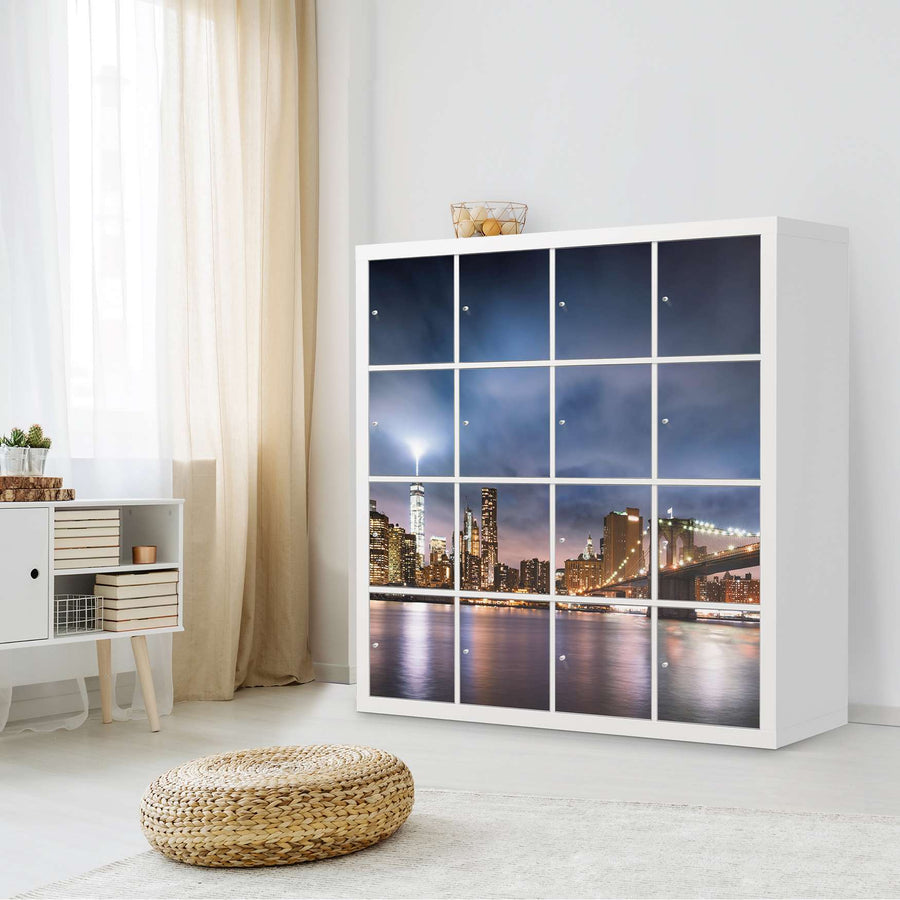 Möbelfolie Brooklyn Bridge - IKEA Kallax Regal 16 Türen - Wohnzimmer