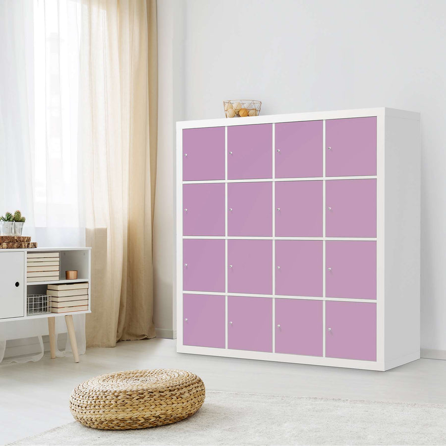 Möbelfolie Flieder Light - IKEA Kallax Regal 16 Türen - Wohnzimmer