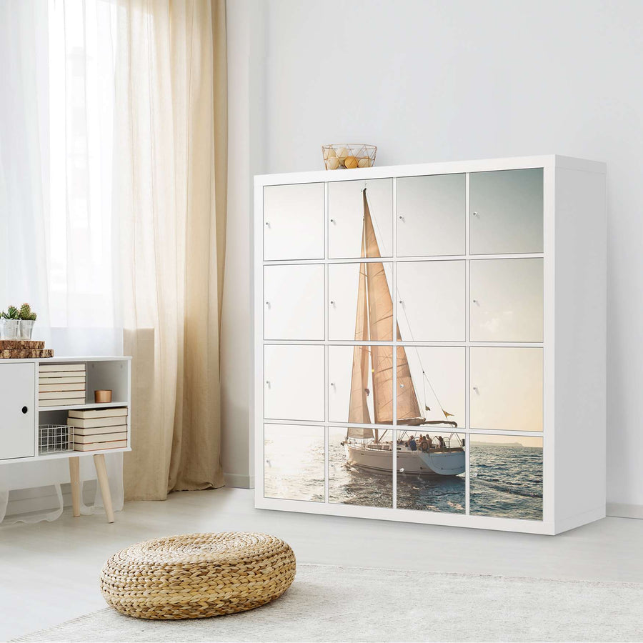 Möbelfolie Freedom - IKEA Kallax Regal 16 Türen - Wohnzimmer