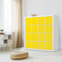 Möbelfolie Gelb Dark - IKEA Kallax Regal 16 Türen - Wohnzimmer