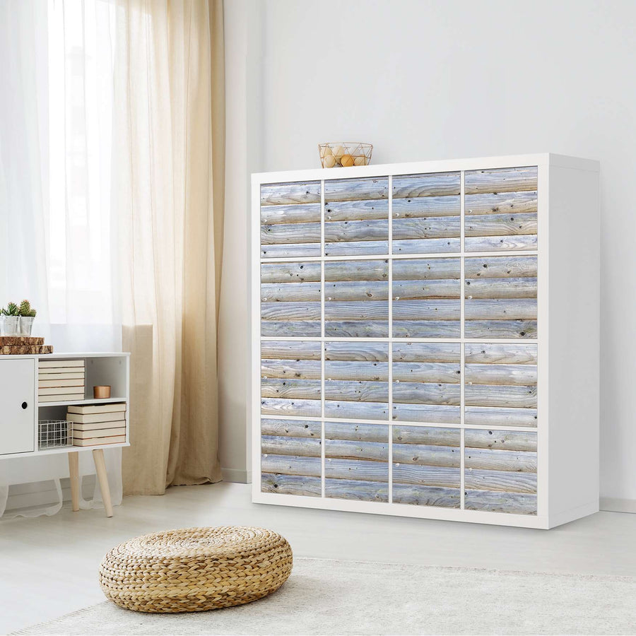 Möbelfolie Greyhound - IKEA Kallax Regal 16 Türen - Wohnzimmer