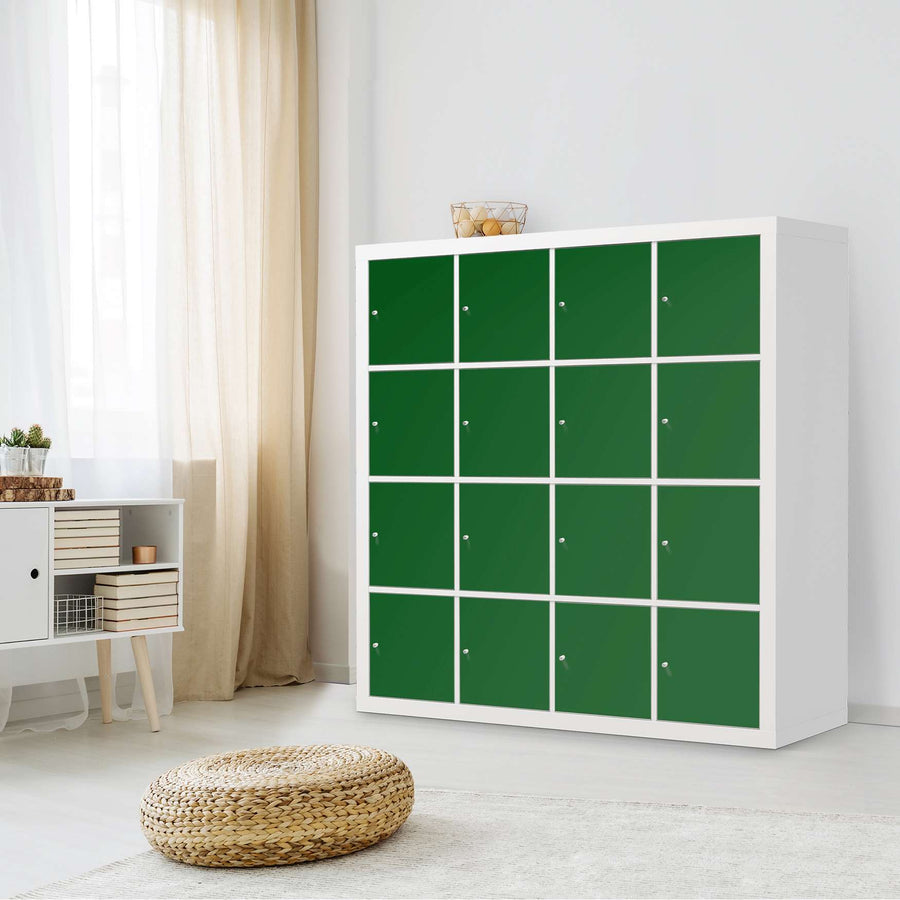 Möbelfolie Grün Dark - IKEA Kallax Regal 16 Türen - Wohnzimmer
