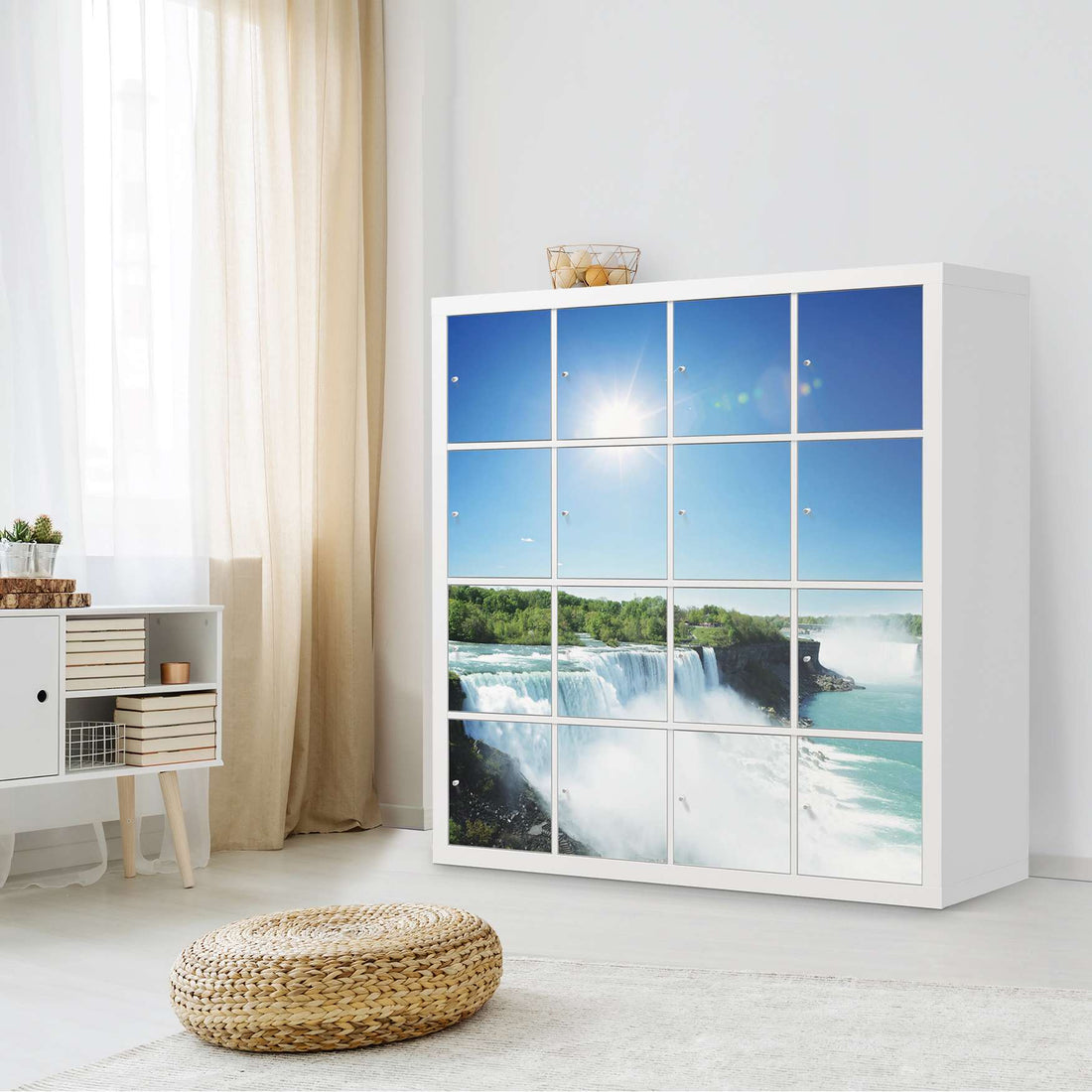 Möbelfolie Niagara Falls - IKEA Kallax Regal 16 Türen - Wohnzimmer