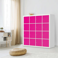 Möbelfolie Pink Dark - IKEA Kallax Regal 16 Türen - Wohnzimmer