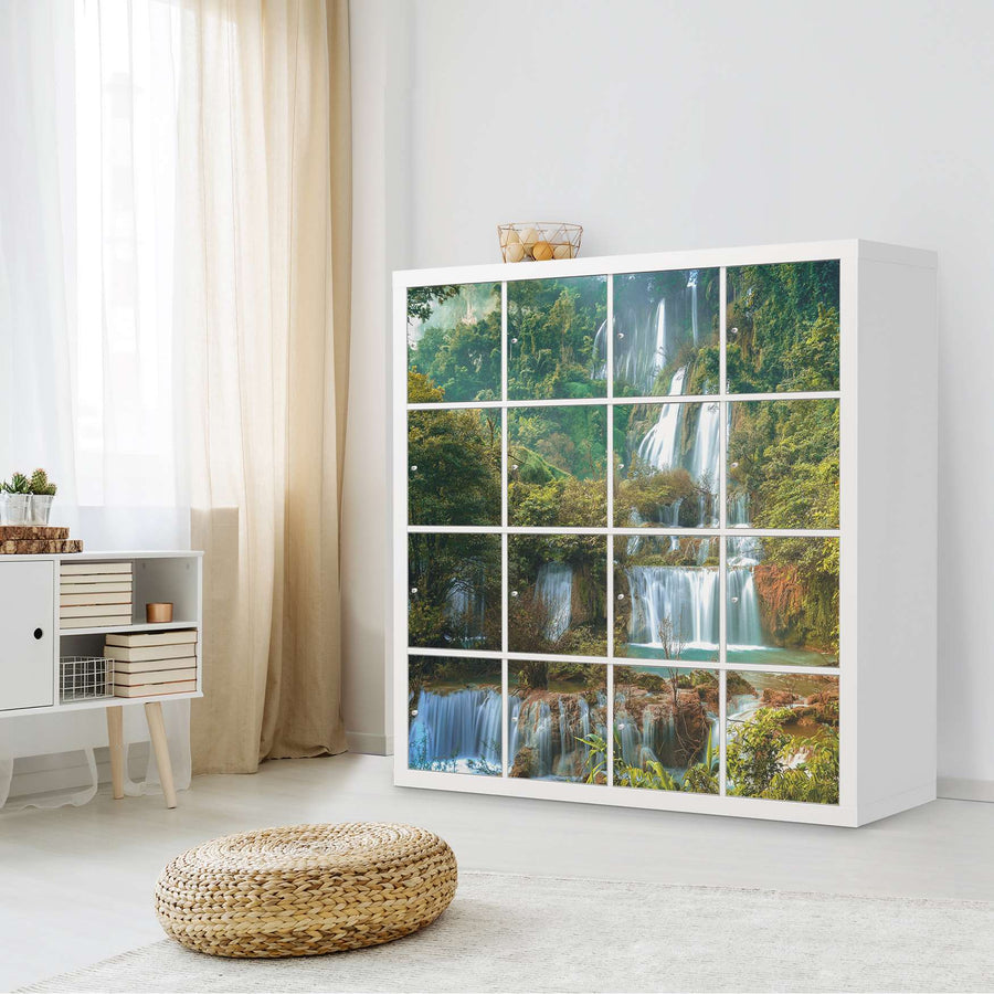 Möbelfolie Rainforest - IKEA Kallax Regal 16 Türen - Wohnzimmer