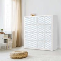 Möbelfolie Retro Pattern - Blau - IKEA Kallax Regal 16 Türen - Wohnzimmer